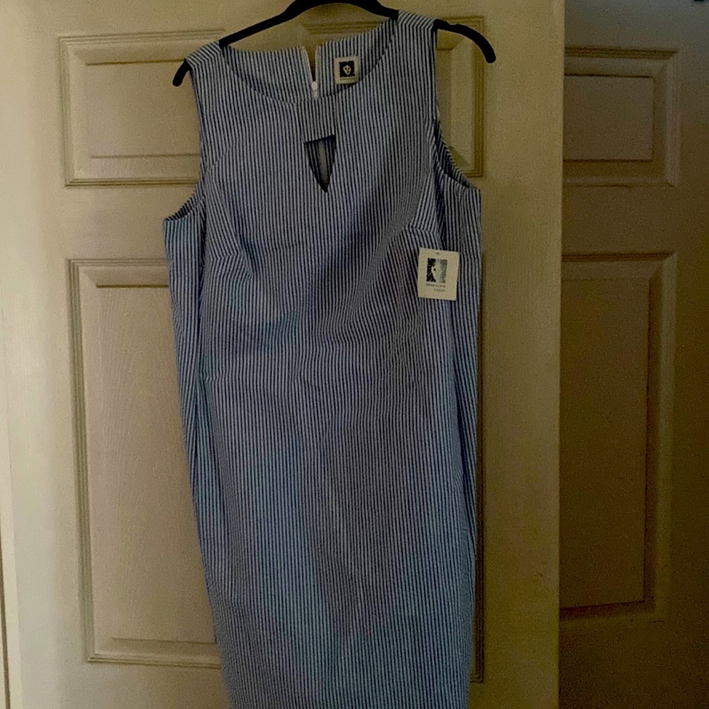 Blue pinstripes dress